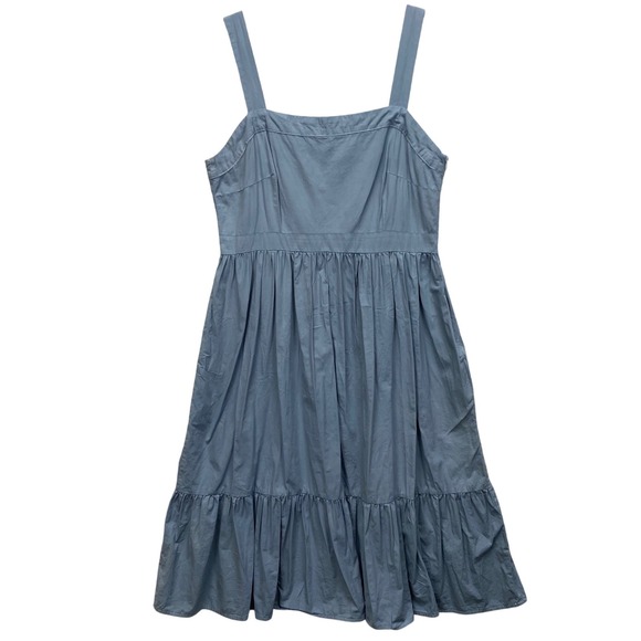 Umgee Dresses & Skirts - Umgee USA Women Blue Tiered Midi Dress Square Neck Sleeveless Cotton Blend Sz M
